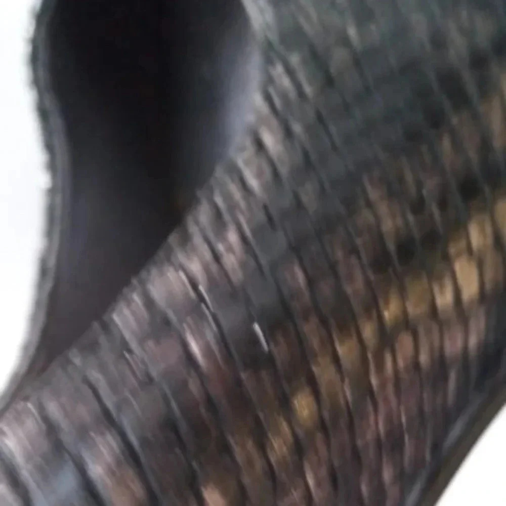 NWOT A. Gianetti black/silver metallic high heeled  snakeskin shoes size 7 - Picture 5 of 5